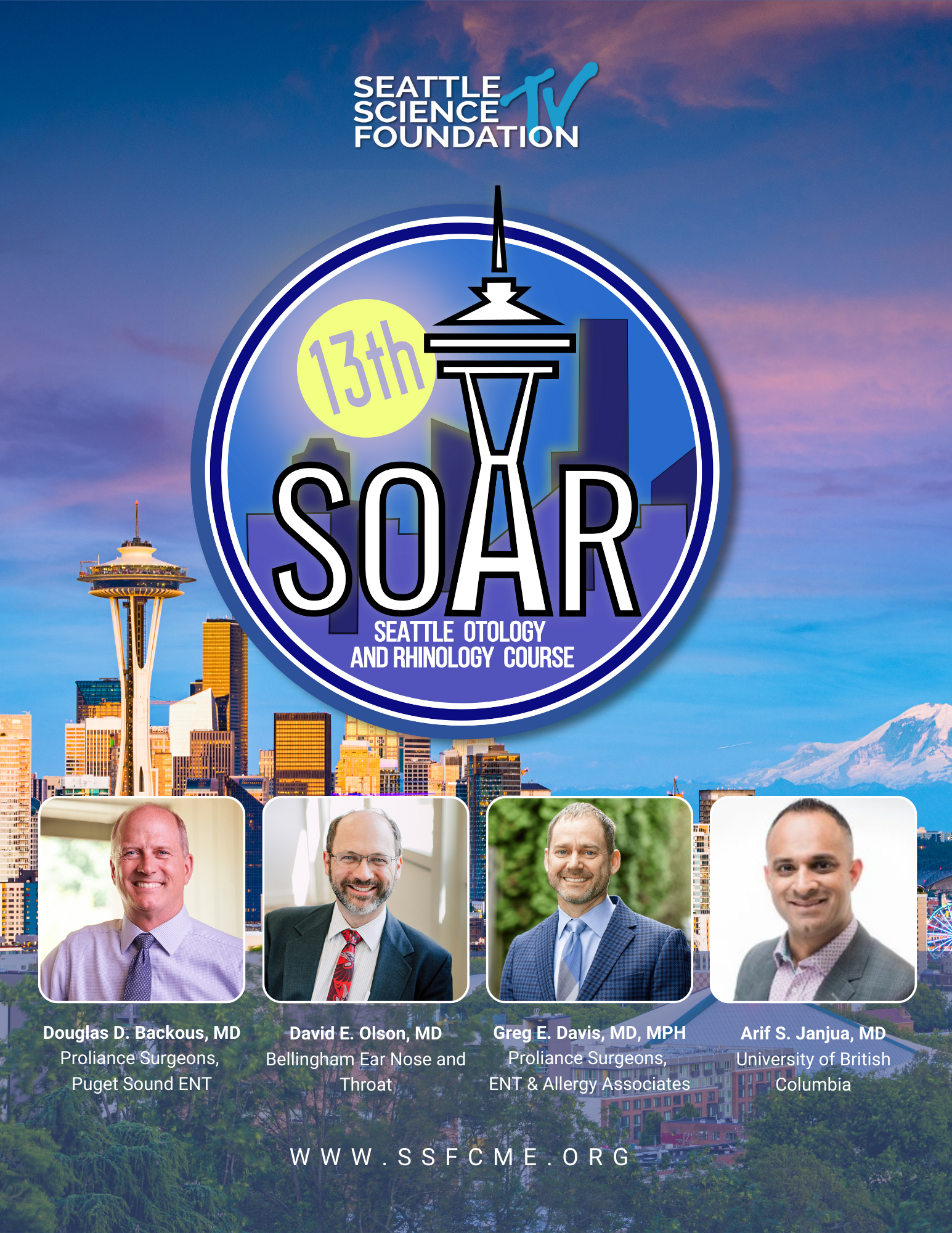 13th Annual Seattle Otology & Rhinology Course (SOAR) 2025 Banner